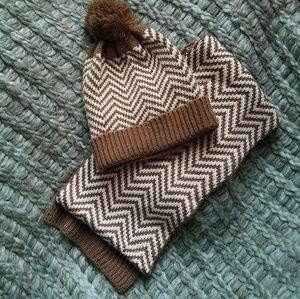 Chevron scarf and hat set